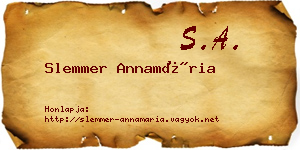 Slemmer Annamária névjegykártya